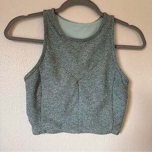 JoyLab Heathered blue openback Cropped Tank Top